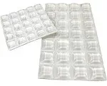 Clear Rubber Feet (53 Pack) Self Stick Bumper Pads - Made in USA - Adhesive Tall Square Bumpers for Electronics, Speakers, Laptop, Appliances, Furniture, Computers