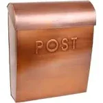 NACH Sylvia Extra Large Mailbox for Parcels, Euro Post Parcel Mailboxes for Outside, Galvanized Steel Large Package Mailbox, 15.07 x 12.44 x 5.39 inches, Large Antique Copper Mailbox, UH-1001AC