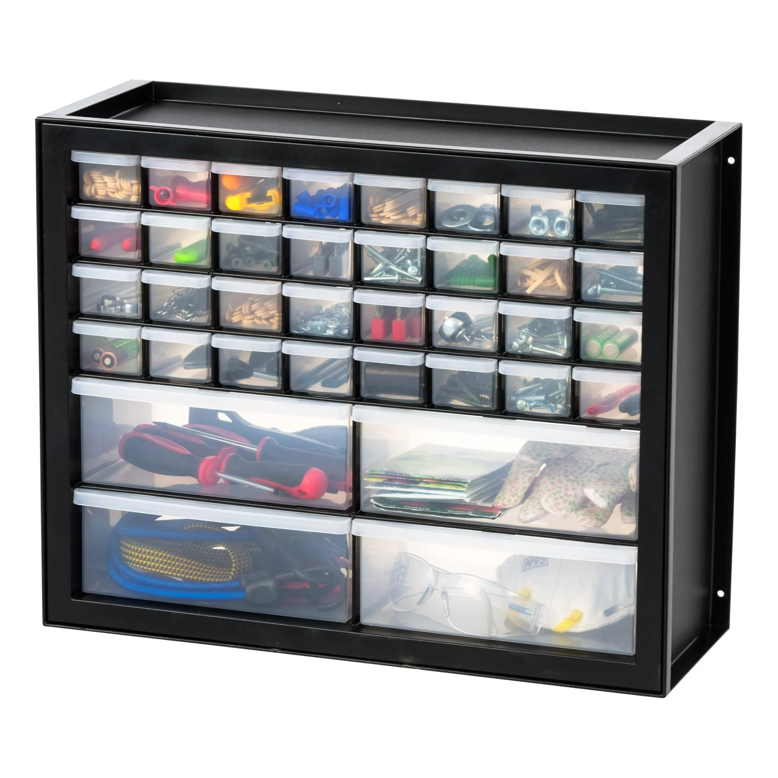 Iris USA 36 Drawer Stackable Storage Cabinet for Hardware Parts Crafts and Toys, Black