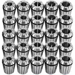 VEVOR 25 pcs ER32 Spring Collet Set 0.0006"/15 μm TIR Lathe Chuck Tool with 25 Labeled Storage Boxesfor CNC Engraving Machine Milling Lathe Tool Drill Press