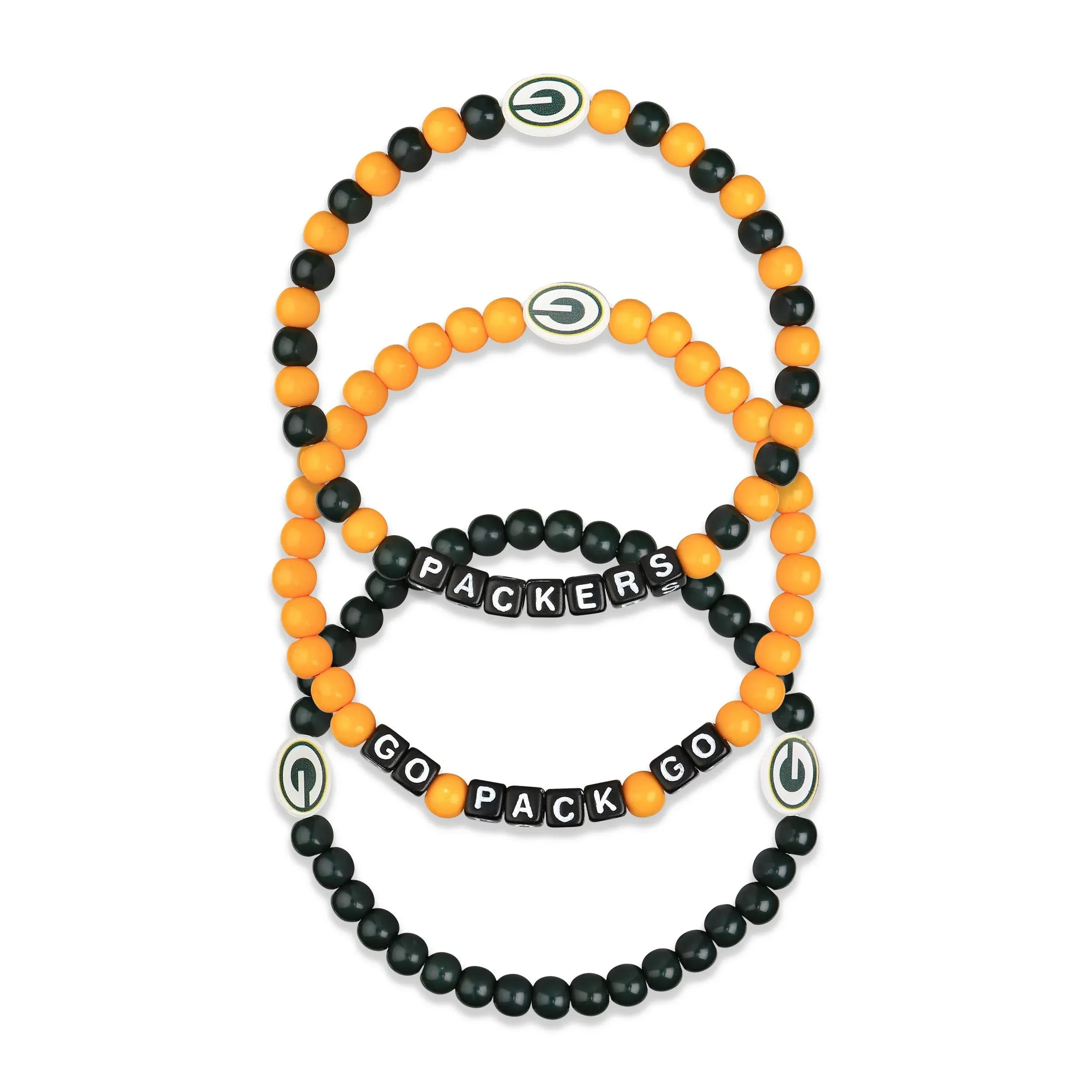 Green Bay Packers NFL 3 Pack Beaded Friendship Bracelet