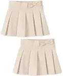 The Children's Place Baby Girls' Uniform Bow Pleated Skort 2 Pack