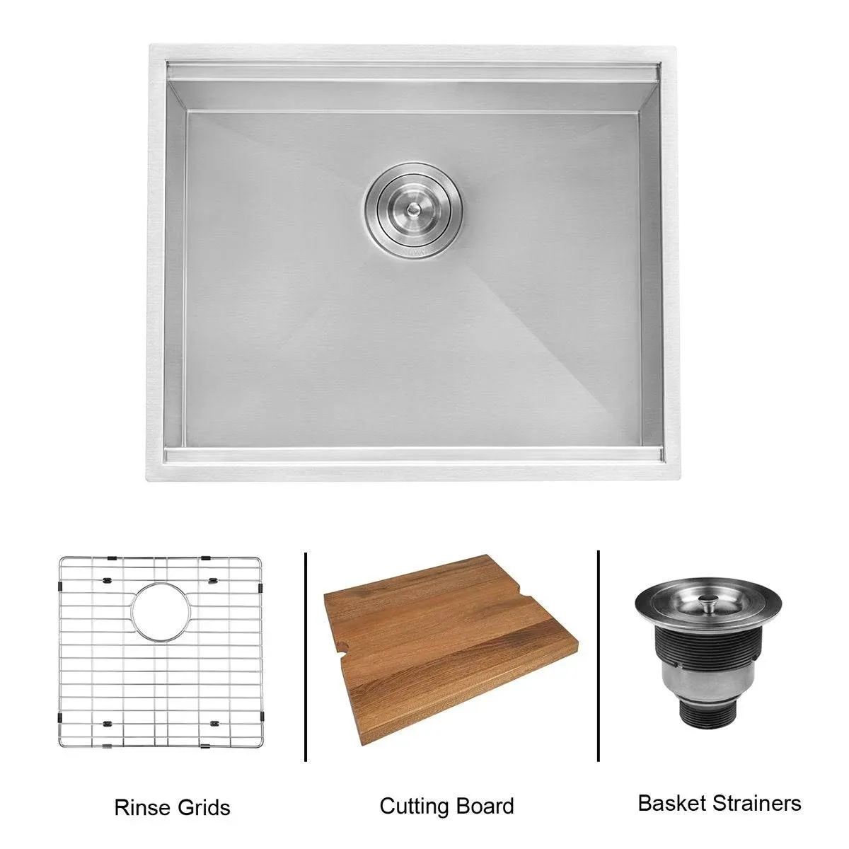 Ruvati RVU6320 Roma 23" Undermount Single Basin Stainless Steel - Contemporary - Utility Sinks - by Buildcom | Houzz