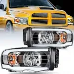 Nilight Headlights Assembly Led DRL for 2002-2005 Dodge Ram 1500/03 04 05 Dod...