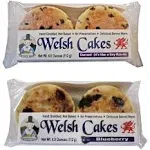 The Welsh Baker Welsh Cakes by Welsh Baker - 2 Flavor Variety Box - 8 Cakes in All - 4 Cakes per Package - Currant and Blueberry