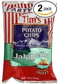 Tim's Potato Chips, Cascade Style, Jalapeno Seasoned, Party size, 16oz Bag (Pack ...