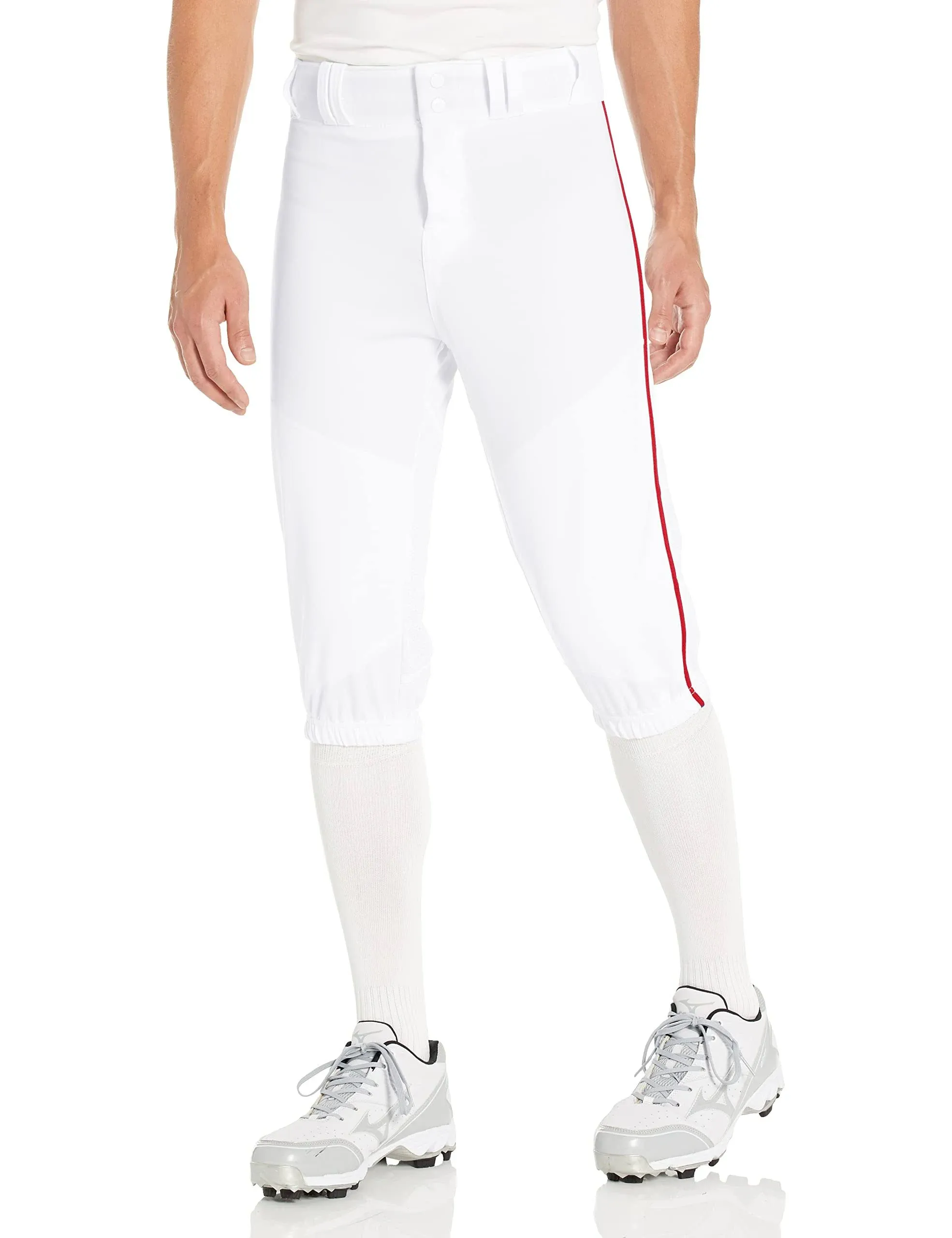 Alleson Crush Knicker Braided Adult Pant WHITE | RED XS