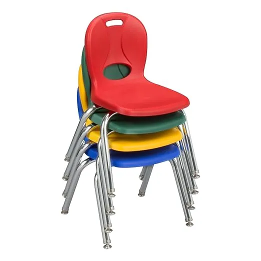 Learniture Structure Series Preschool Chairs, 12" Seat Height, Red, LNT-112-CSW-RD (Pack of 4)