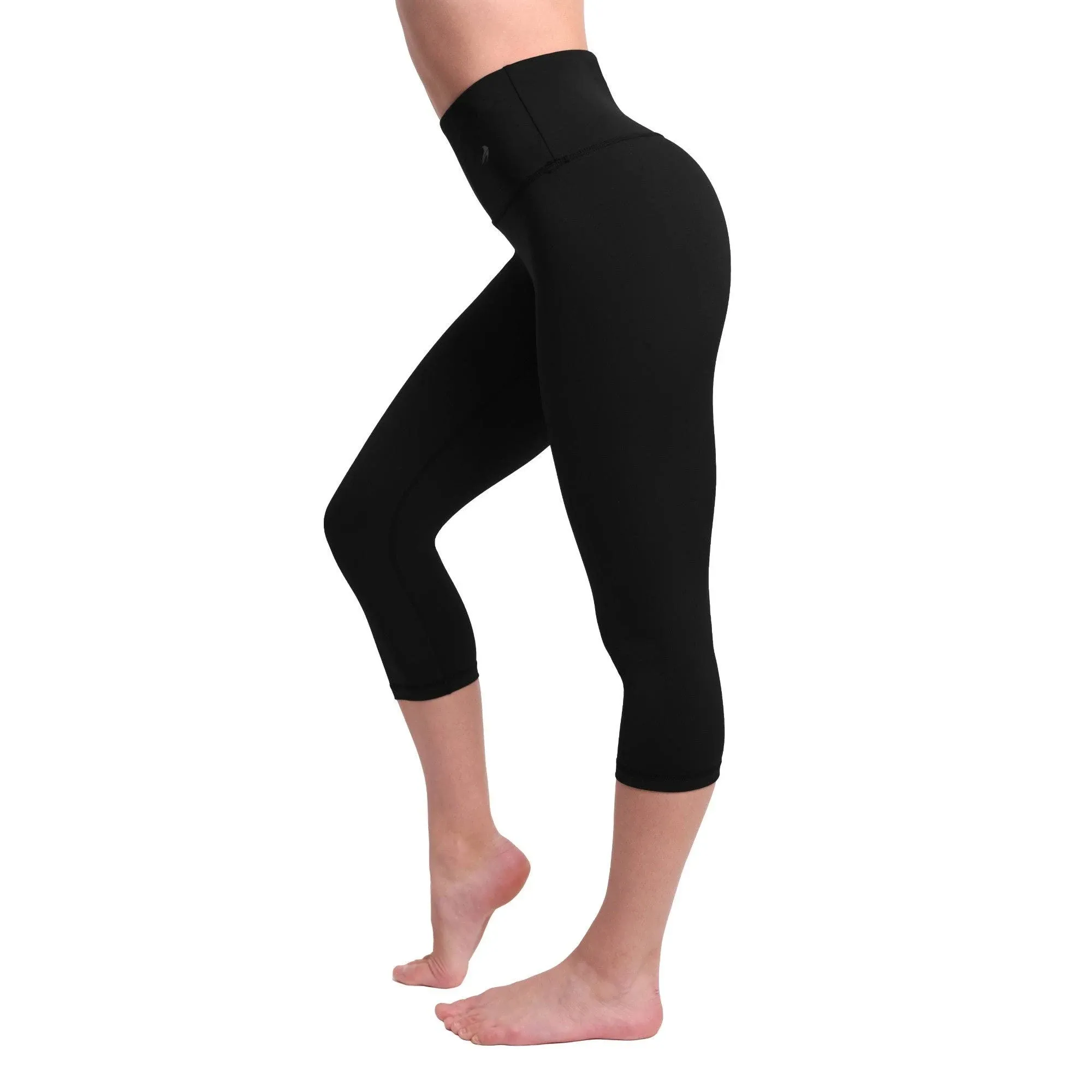 CompressionZ High Waisted Capri Leggings for Women Tummy Control - Workout Yoga Pants