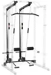 Fitness Reality Cable Cross Over and LAT Pulldown Combo Attachment for Power Cage