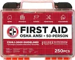 Be Smart Get Prepared First Aid Kit, 250 Piece. Exceeds Osha Ansi Standards For 