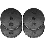 Yes4All Standard 1" Cast Iron Weight Plate - Ideal for Strength Training - Multiple Weight: 5LB to 25LB (Single & Set of 4)