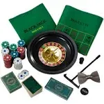 Talking Tables Casino Night Kit Poker, Blackjack, Roulette-Gambling Set for Adults, Gifts for Him | Contains Game Mat, Chips, Money, Balls, Playing Cards, Paper, Plastic, GAMECASINO