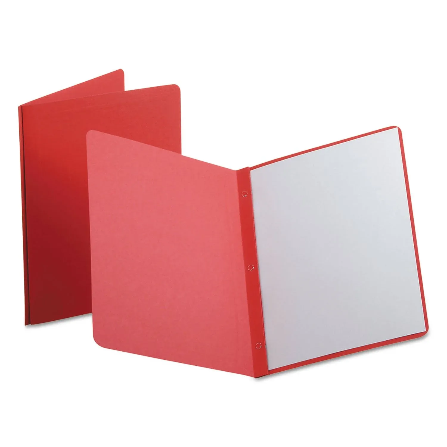 Oxford 52511 8 1/2" x 11" Red Report Cover with 3 Fasteners - 25/Box