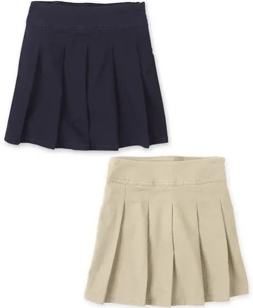 The Children's Place Girls Uniform Pleated Skort, 2-Pack, Sizes Xs-xxl