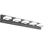 Ralbay LED Modern Black Bathroom Vanity Lights 3 Lights Acrylic Modern Black ...