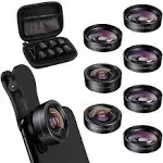 Phone Lens Kit 7in1 Kits Fisheye Lens, 2X Telephoto Lens+1