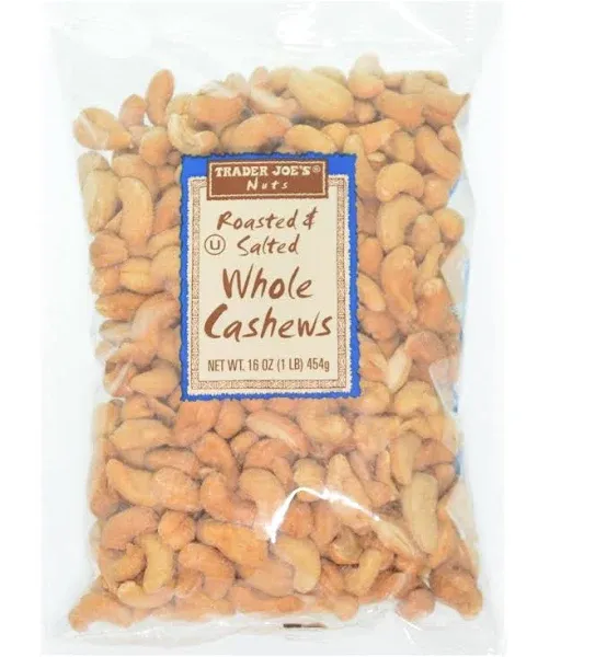 Trader Joe's Roasted and Salted Whole Cashews, 1 lb