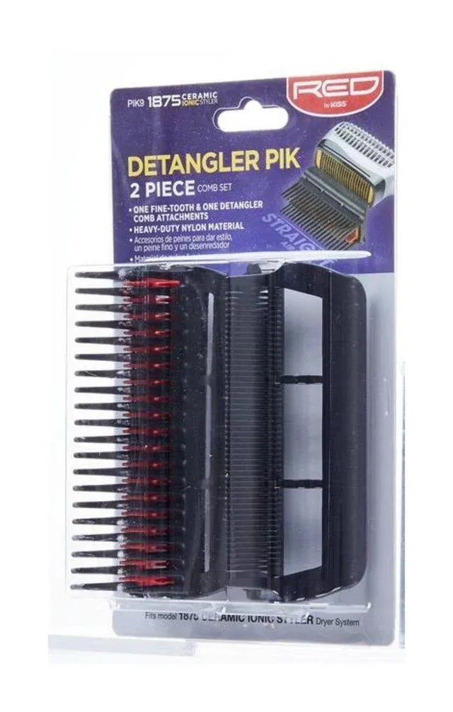 Red by Kiss Detangler Pik 2 Piece Comb Set for BD02U Model Pik9