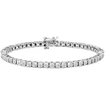 Sterling Silver Rose-Cut Diamond Tennis Bracelet (i-j, I3-Promo)