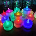 24 Pack LED Tea Lights Candles – 7 Color Changing Flameless Tealight Candle – L