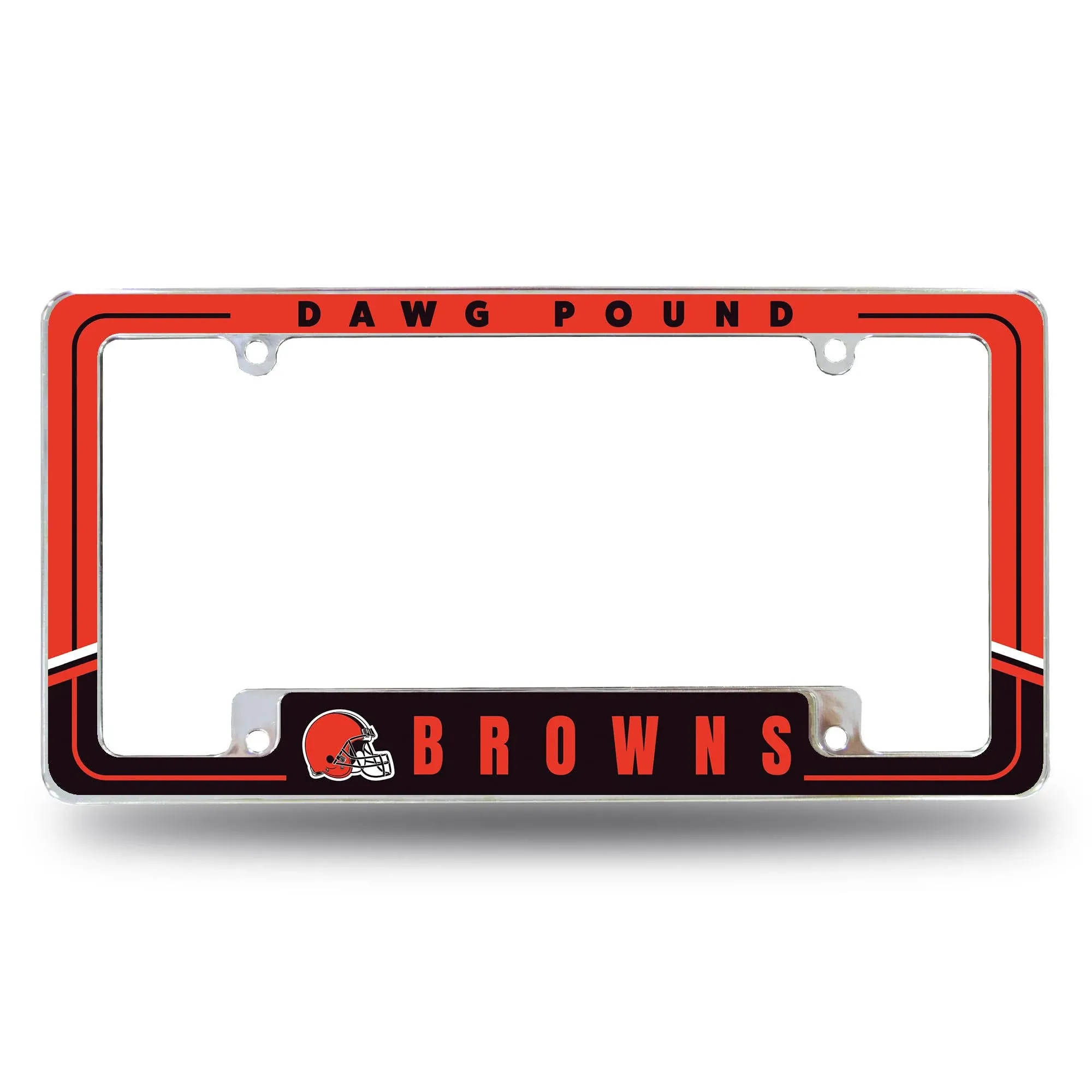 Rico Industries NFL Football Two-Tone 12" x 6" Chrome All Over Automotive License Plate Frame for Car/Truck/SUV