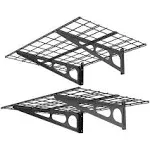 FLEXIMOUNTS 48-in L x 24-in D x 8-in H Black Steel Rectangular Bracket Shelf (2 Shelves)