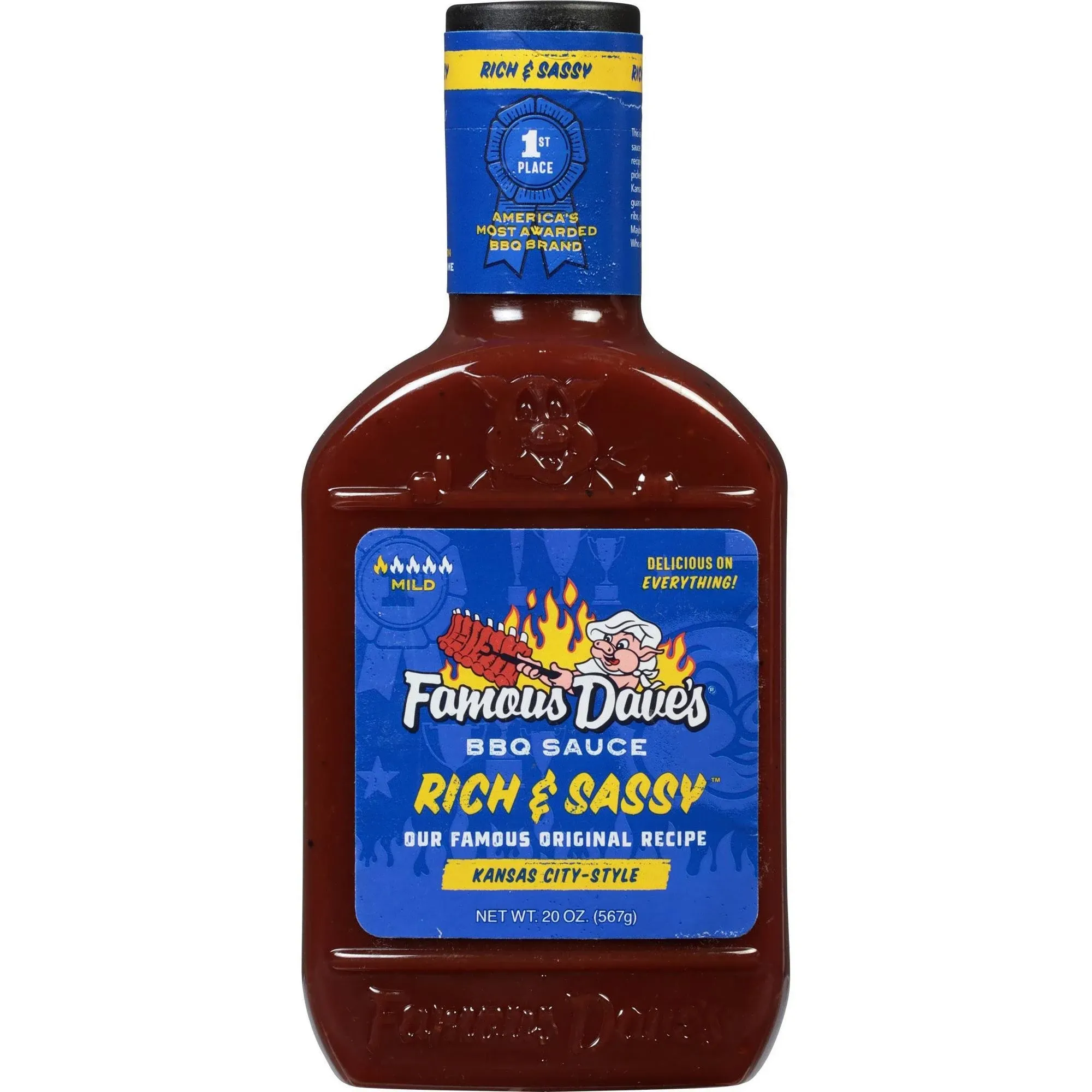 Famous Dave's BBQ Sauce, Rich & Sassy, Original Recipe, Kansas City-Style - 20 oz