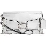 Coach Tabby Metallic Leather Crossbody Wristlet - Silver