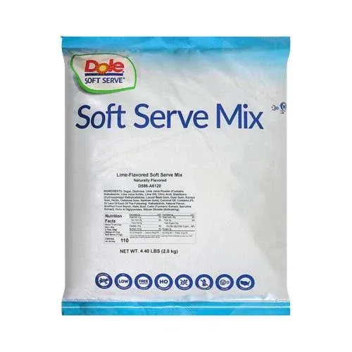 DOLE SOFT SERVE Lime Soft Serve Mix 4.4 lb. - 4/Case