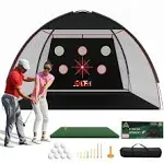 10X7 Ft Golf Net &amp; Mat Set, Golf Net for Backyard, Golf Practice Accessories