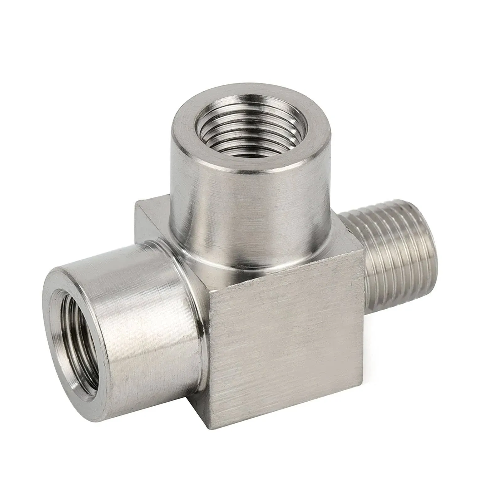 Metalwork 304 Stainless Steel Pipe Fitting, Street Tee, Male Run Tee, 1/4" NPT Male x 1/4" NPT Female x 1/4" NPT Female, 1 Pc