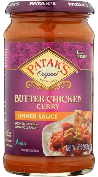 Pataks Original Simmer Sauce, Butter Chicken, Mild - 15 oz