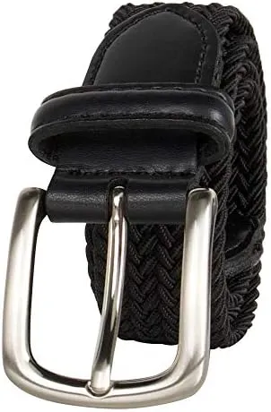 "Dockers Big Boys' Braided Elastic-Web Stretch Belt, Black, Medium"