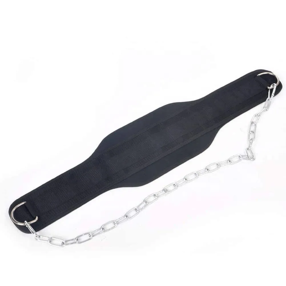 Tebery Double Stitching Dip Belt with 36-Inch Steel Chain for Weight TpyeB