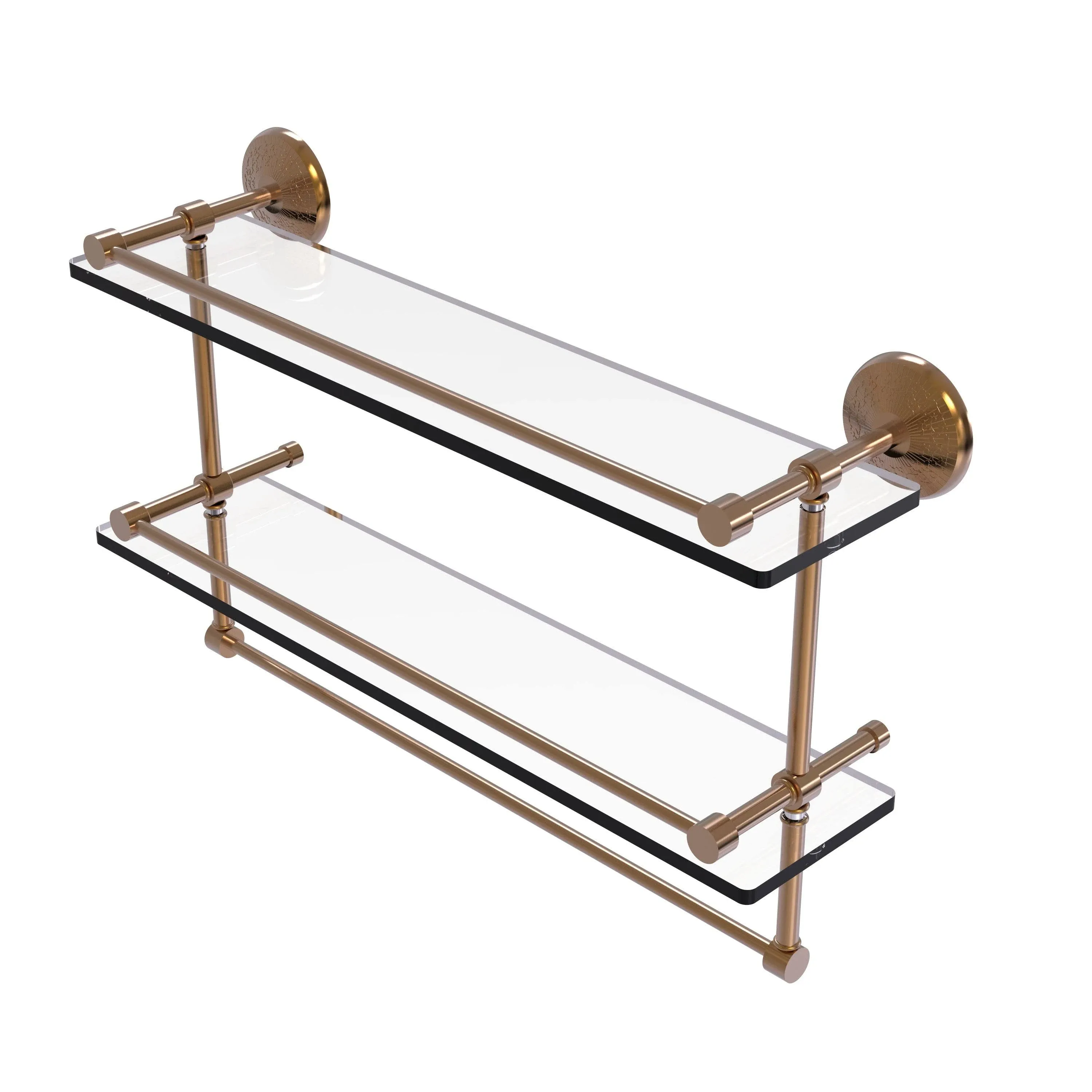 Allied Brass Monte Carlo Collection 16 inch Gallery Double Glass Shelf with Towel ...