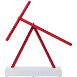 The Swinging Sticks Kinetic Energy Sculpture - Desktop Toy Version (White / Red)