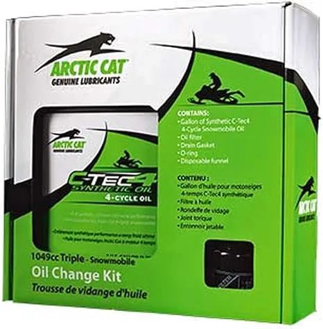 Arctic Cat OE Synthetic C-Tec4 Engine Oil Change Kit Gallon & Filter 1049 Triple