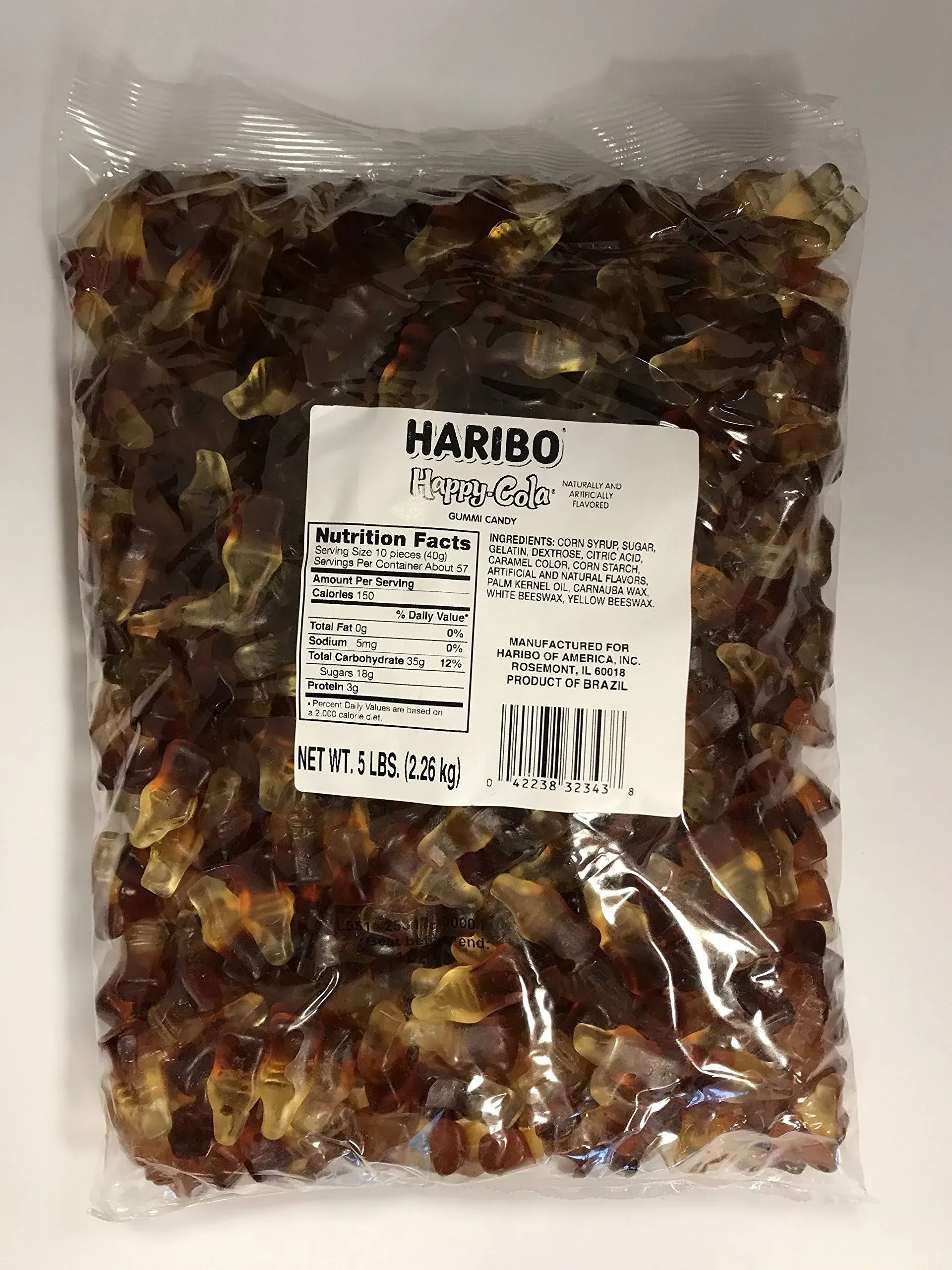 (6) Bag Lot Of Haribo Gummi Candy Happy Cola Share Size 5 Oz Each