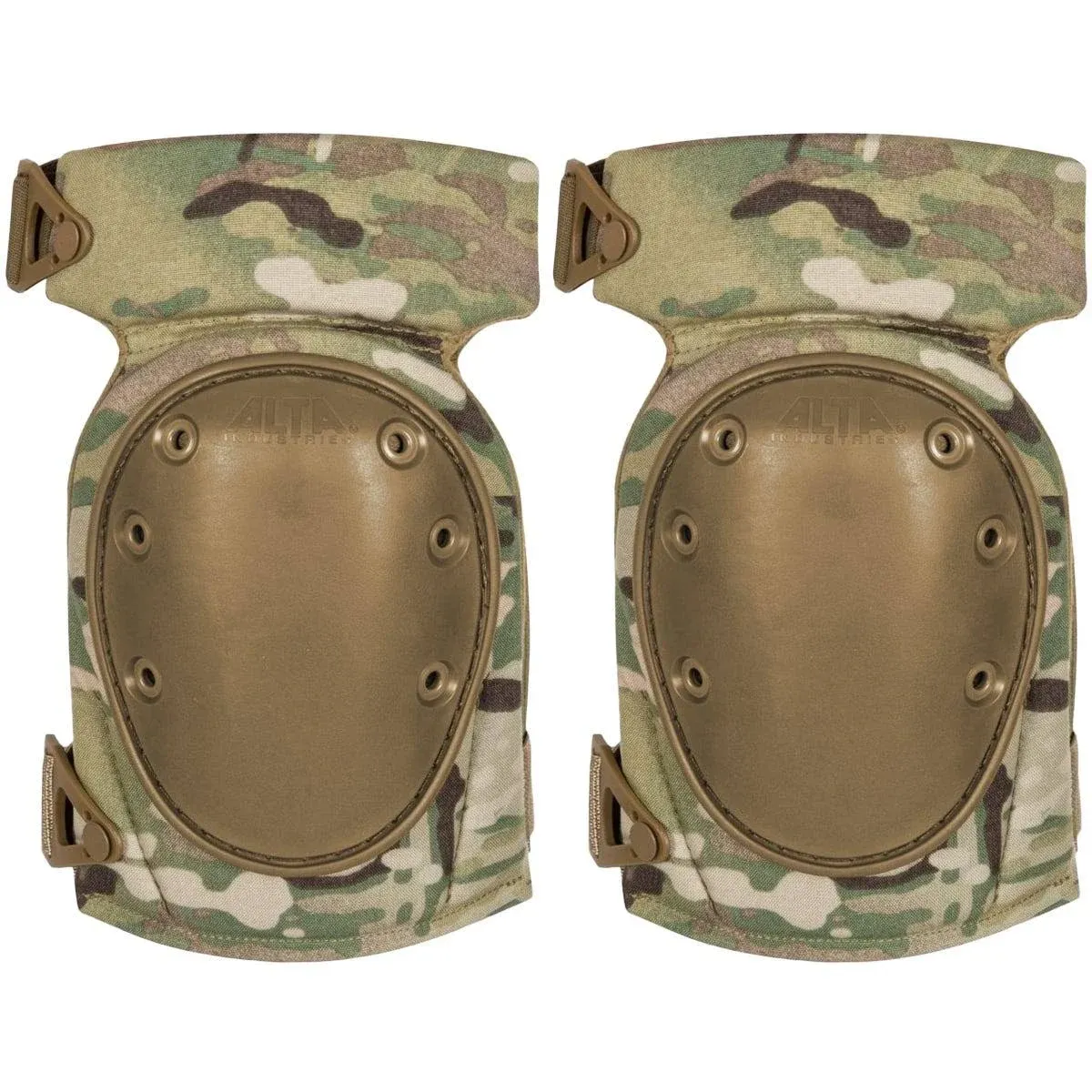 ALTA 52943.16 AltaCONTOUR LC Gel Insert Knee Protector Pad, MultiCAM Cordura Nylon Fabric, AltaLOK Fastening, Flexible Cap, Long, Coyote