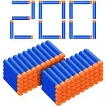 200 Nerf N Strike Blaster Compatible Dart Bullets,200Pcs Nerf Bullet Refill Darts Ammo Premium Foam Bullets Pack Compatible for Nerf N-Strike Elite Guns