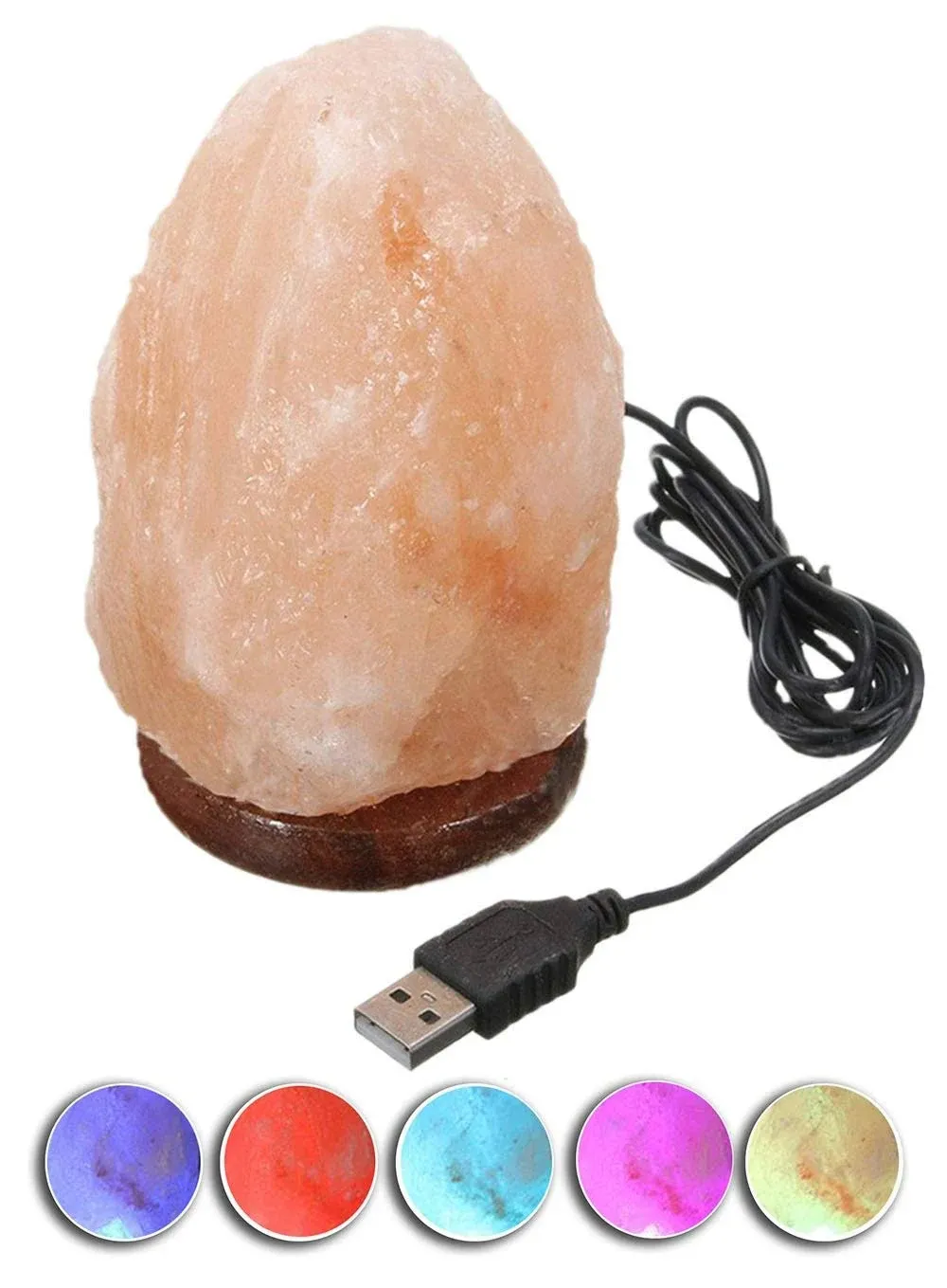 Natural USB Himalayan Salt Lamp Crystal Salt Rock Mini Hand Carved Lamp