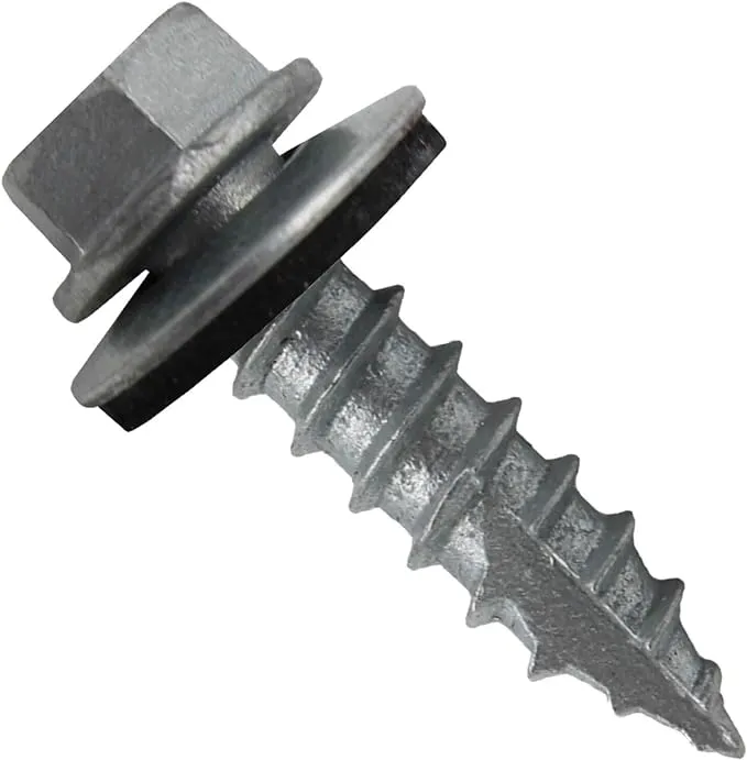 #14 Metal Roofing Screws: (250) Screws x 1" Galvanized Hex Head Sheet Metal Roof ...