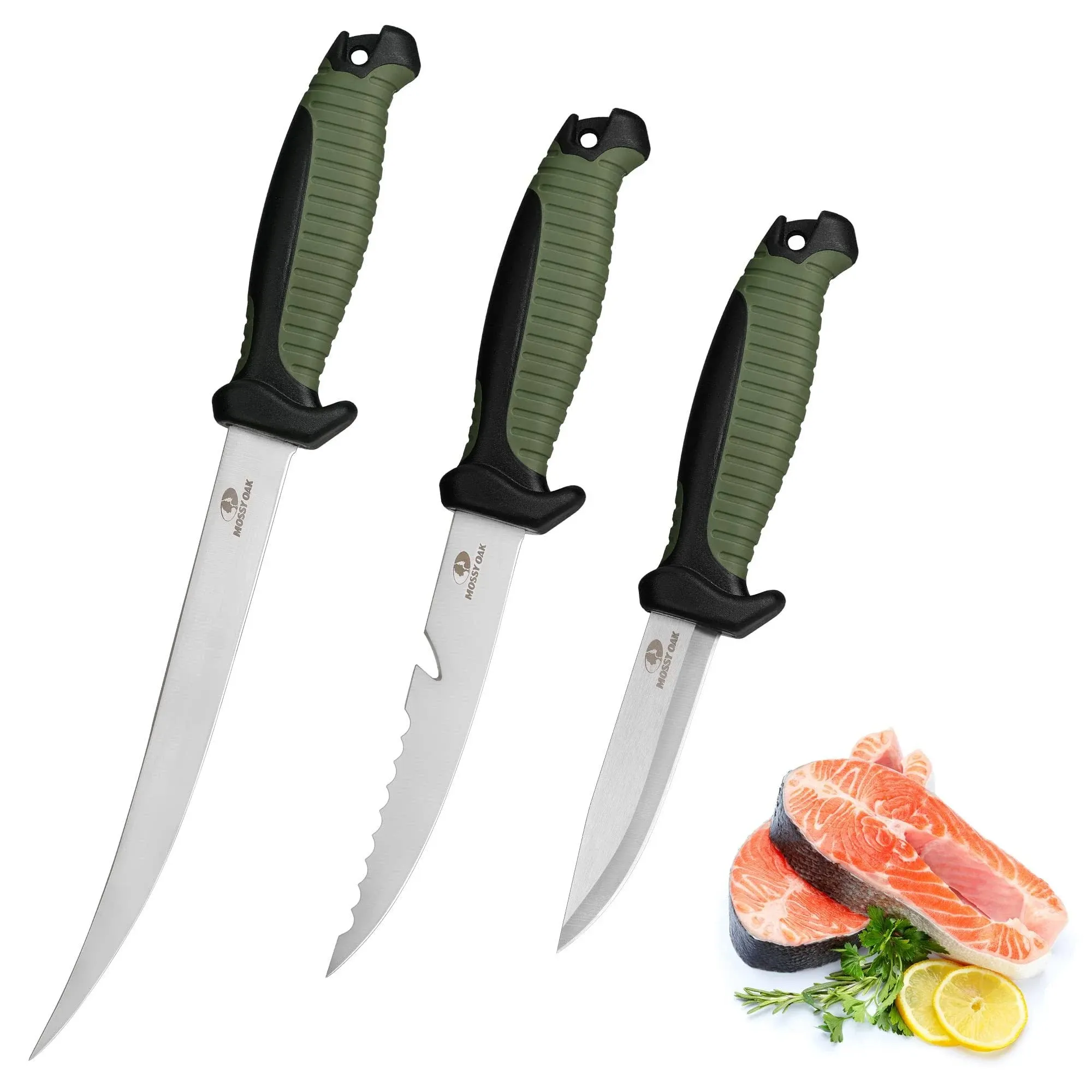 Mossy Oak 3-Piece Fishing Fillet Knife Set