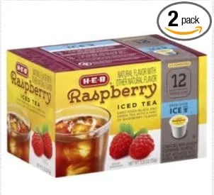 H.E.B Iced Tea Single Serve Cups 12 cts. Raspberry (Pack of 2)