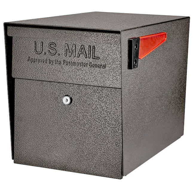 Mail Boss 7106 Curbside Steel Post Mount Security Locking Mailbox, Black, Extra Large, 21 in. D x 11.125 in. W x 13.75 in. H