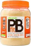 PBfit All-Natural Organic Peanut Butter Powder, Powdered Peanut Spread from Real Roasted Pressed Peanuts, 7g of Protein, 30 Ounce (Pack of 1)