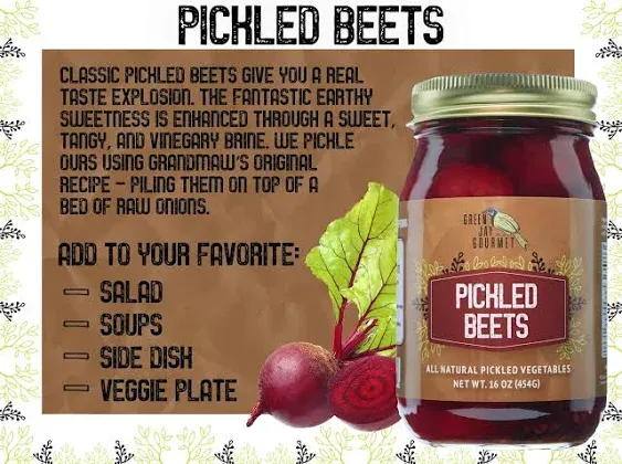 Pickled Beets, 1 pint jar, Heirloom recipe,  naturally grown, Detroit Dark Red Beets, Oregon, Pacific Northwest