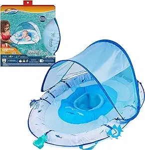 Swimways Ultra Baby Spring Float, Premium Inflatable Baby Pool Float with Canopy