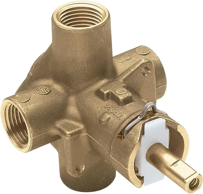 Moen Brass Posi-Temp Pressure Balancing Tub and Shower Valve, Four Port Cycle Valve with Standard 1/2-Inch IPS Connections, 2510